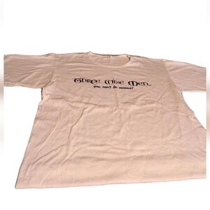 Vtg White Anvil Funny Quote T-shirt Sz M EUC '3 Wise Men, You Can't Be Serious'